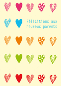 F&eacute;licitations aux heureux parents en c&oelig;ur